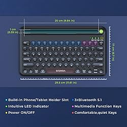 seenda Multi-Device Bluetooth Keyboard - Light Up