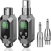 VEVARUN Wireless Microphone System Wireless XLR Transmitter and Receiver for 200ft Range 8Hrs Battery UHF Wireless Transmitter & Receiver Mic Adapter for Condenser, Dynamic Mics, PA, Mixer,Guitar