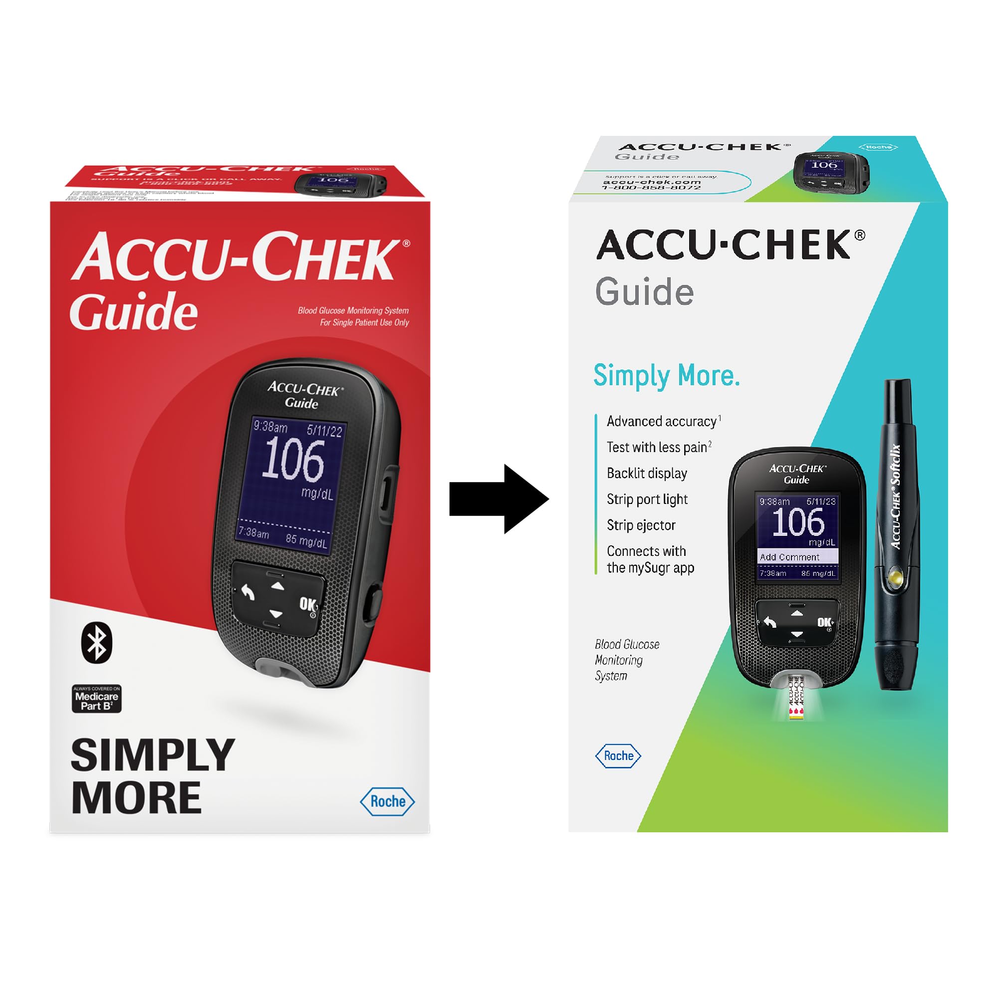 Accu-Chek Guide Diabetes Meter for Diabetic Blood Glucose Monitoring (Meter Only)