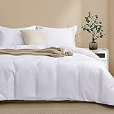 Colourful Snail 100-Percent Cotton Duvet Cover Set, Hidden Zipper Closure, Ultra Soft, Durable and Fade Resistant, Queen/Full, White (Comforter Not Included)