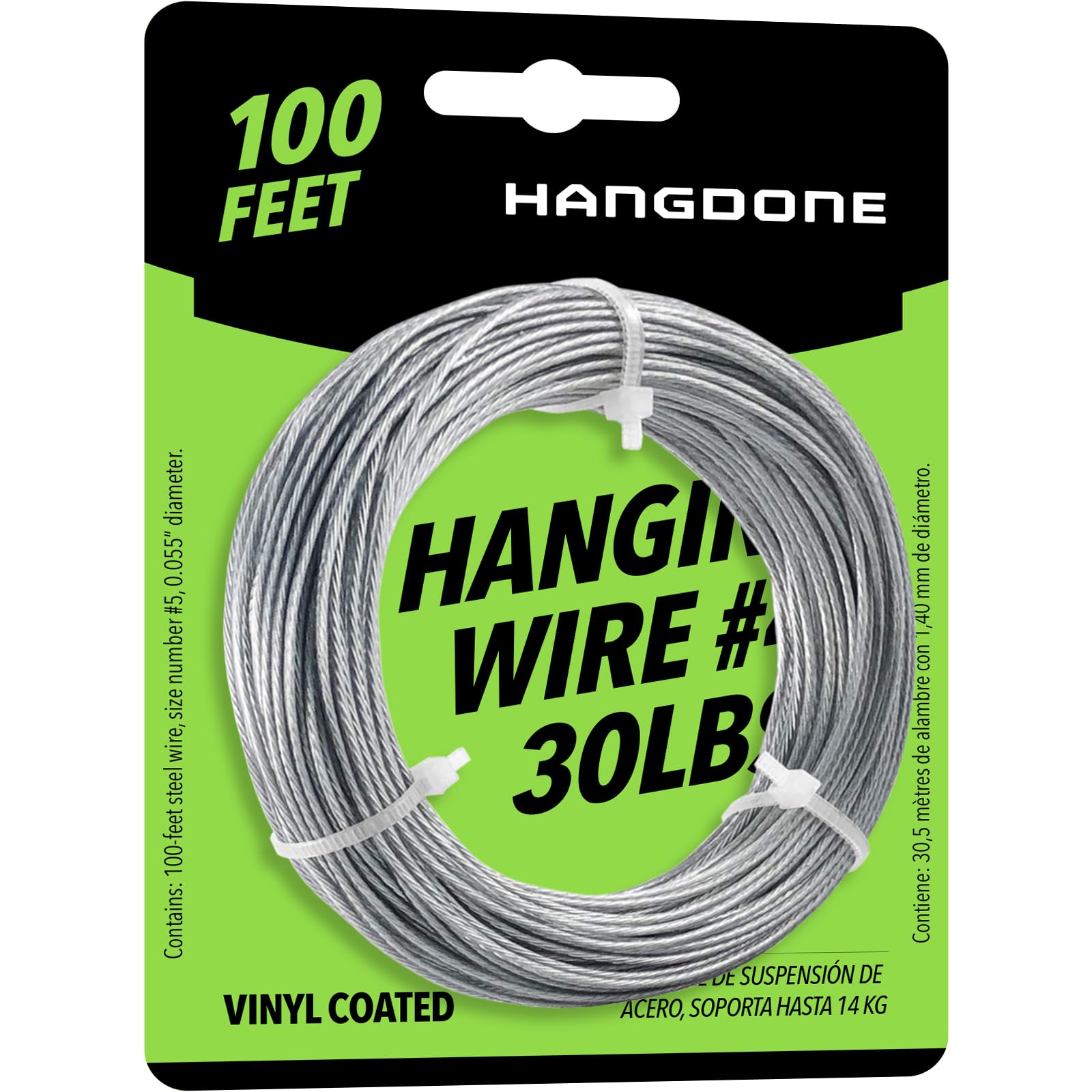 Photo 1 of HANGDONE Coated Picture Hanging Wire #4 30lbs 100-Feet, Flexible Steel Wire 16 Gauge for Hang Up Frame/Painting and Mirror