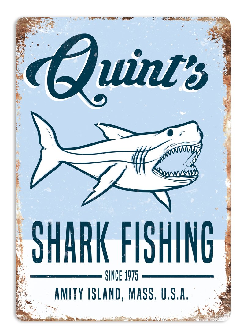 Quints Shark Fishing – Sticky-Pads - Metal Wall Sign Plaque Art Inspirational