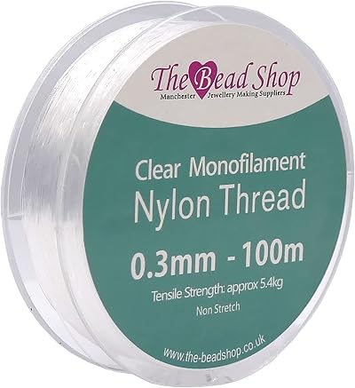 The Bead Shop Clear Nylon Thread 0.3mm 100m Strong Invisible String