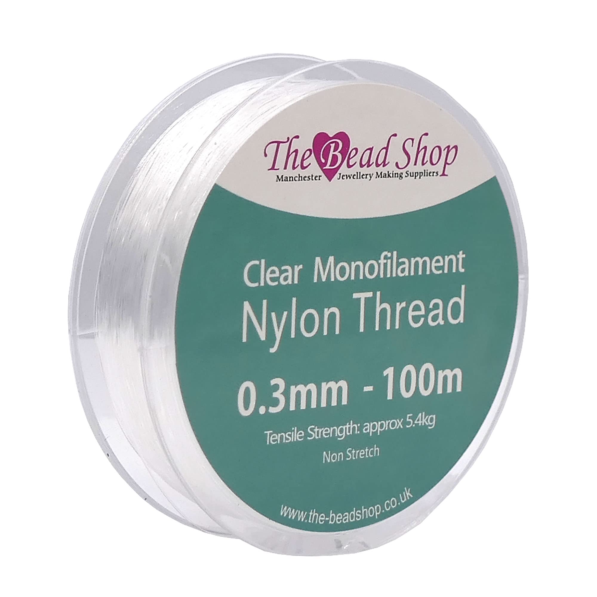 Clear Nylon Thread 0.3mm - Invisible String for Decoration Hanging, Sewing, Beading, Strong Non-Stretch Nylon Wire, 5.4kg Tensile Strength - 100m Spool