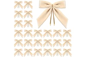 Artmag 24 Pcs Velvet Christmas Bows for Christmas Tree, Wreath, Garland, Gift Wrapping, Crafts, Wedding, Party, Twist Tie Bow