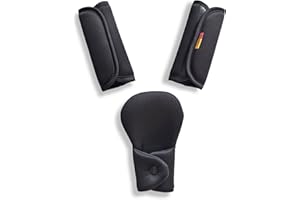 SeedFuture Car Seat Strap Cover Set for Baby, Seat Belt Covers with Crotch Pad Combo for Car Seats, Strollers, Black