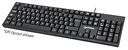 Manhattan Wired Computer Keyboard – Basic Black