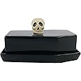 Boston Warehouse Coffin Shaped with Skull Handle Covered Butter Dish, Standard, Black