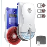 HUTT Window Cleaning Robot, Window Cleaner Robot, Original Round-Square | 6500Pa Suction, Dual-Stage Cleaning, Dual Ultrasonic Spray, NAVI 7.0 Routes, Edge/Corner Coverage, 14 Sensors, 30-Min Backup