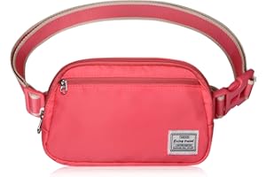 DMLuna Small Crossbody Bags for Women Trendy, Lightweight Fanny Pack for Women & Men, Mini Belt Bag, Waist Bag with Adjustable Strap for Running Workout Traveling, Coral Red