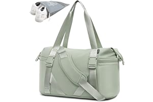 MAXTOP Women's Gym Yoga Duffle Bag with Shoe Pouch,Multi-Purpose Overnight Travel Bag for Gym,Work, Dance, Sports