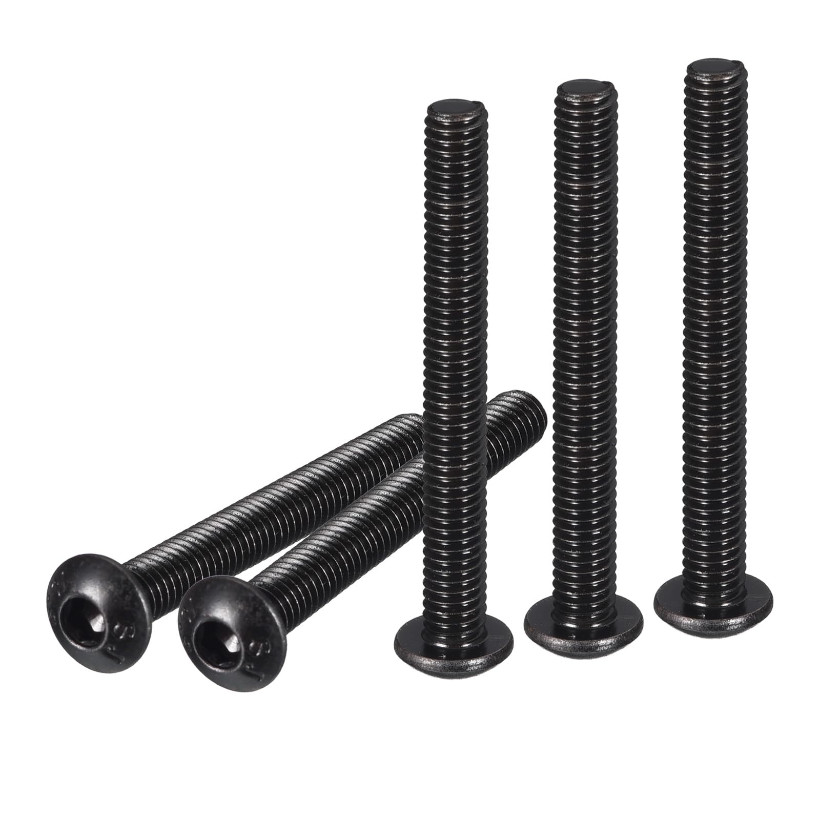 DTGN M4-0.7x45mm Button Head Socket Cap Screws - 50Pack - Good for Machine - Carbon Steel Black Oxide - Hex Drive Full Thread Fasteners