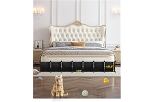 Hiflora Under Bed Blocker for Pets, Easy to Install 7 Pack Under Couch Blocker, 83" Bed Blockers for Under Bed, Expandable Design, Blocks Dogs Cats & Stops Lost Toys Under Furniture, 12"*12" Black