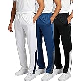 Real Essentials 3 Pack: Men’s Sweatpants – Athletic Track Pants with Pockets | Workout, Running & Lounge (Big and Tall)