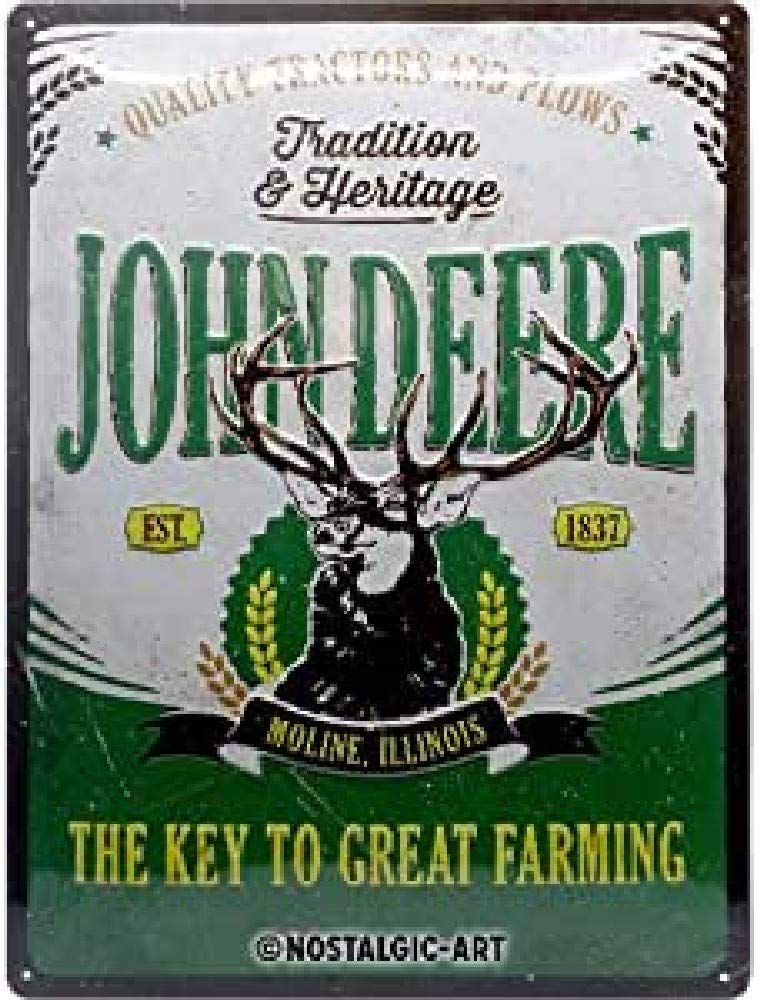 Nostalgic-Art Retro Tin Sign – John Deere Tradition & Heritage – Gift idea for tractor fans, Metal Plaque, Vintage design for decoration, 30 x 40 cm
