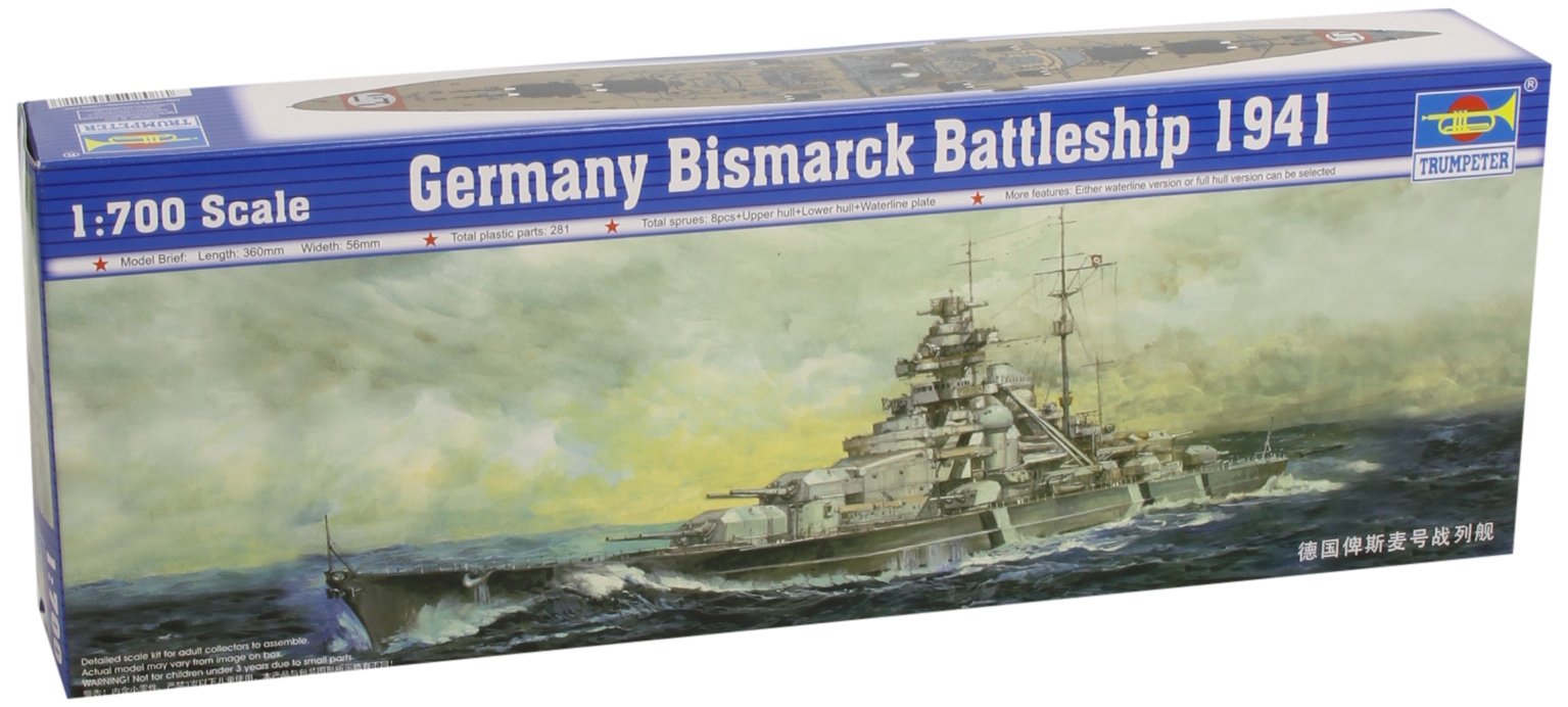 Trumpeter TRU05711 Bismarck, battleship Model Kit, Various