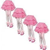 Fourluoo 4 Pairs Spring Girls Lace Tights Fishnet Stockings Toddler Stockings Heart Pattern Dance Pantyhose Summer