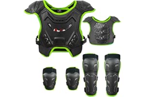 DBAOXIAOMU Kids Motocross Vest Suit for Dirt Bike MTB ATV, Back Chest Knee Elbow Protector for Children
