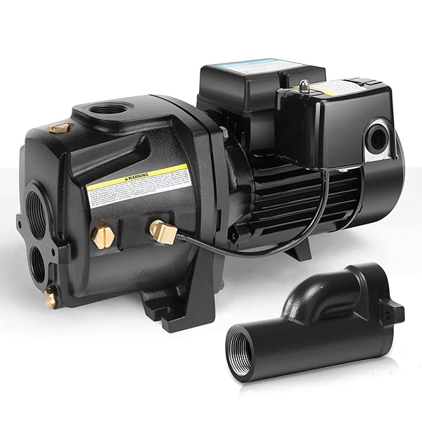 ACQUAER SHALLOW/DEEP WELL JET PUMP, CAST IRON CONVERTIBLE...