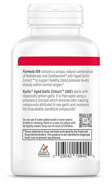 KYOLIC AGED GARLIC EXTRACT FORMULA 109, BLOOD PRESSURE HEALTH, 160 CAPSULES