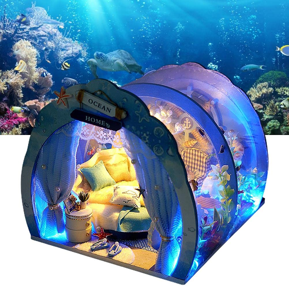 3D Model Dollhouse DIY Miniature Furniture Ocean Room Kit