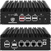 MOGINSOK Firewall Appliance Mini PC 2.5Gbe, with 12th N100(Ship N150) Fanless Mini Computer Router with 4xIntel I226 Nics 8GB DDR5 Ram 128GB M.2 PCIE 3.0 SSD Support PFsense OPNsense AES-NI