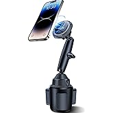 Magnetic Cup Holder Phone Cradle for Magsafe, Powerful N54 Magnet Flexible Tri-Pivot Cup Phone Holder for Car, Tesla, Truck, 