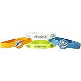 aminco NFL unisex-adult NFL Sports Team Logo Silicone Rubber Wrist Band Bracelet Set of 4