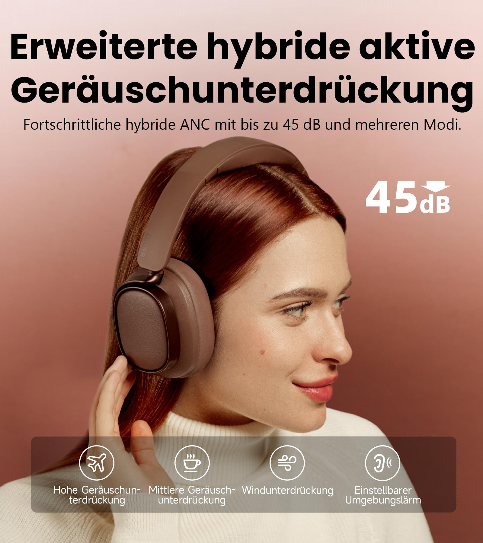Edifier ES850NB Kabellose Over-Ear-Kopfhörer mit Geräuschunterdrückung, Hi-Res Audio Wireless, LDAC, 92h Spielzeit, Bluetooth 5.4 & Multipoint, KI-Anrufgeräuschreduzierung, Faltbar – Braun 3