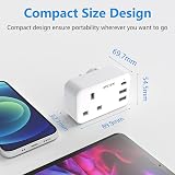 Mscien UK to EU Travel Plug Adapter USB C 2 USB A Ports Germany France Spain view 2