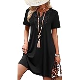 WIHOLL Summer Dresses for Women Casual Tshirt Dress Wedding Guest Dresses Short Sleeve Fashion Beach Vacation Clothes