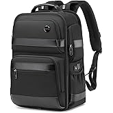 Verlenpaple Business Laptop Backpack for Men, Carry on Travel Backpack, Fit 16 Inch Computer, Commuter Casual Daypacks, USB Charging Port, Waterproof, TSA-Friendly Work Bag, Black