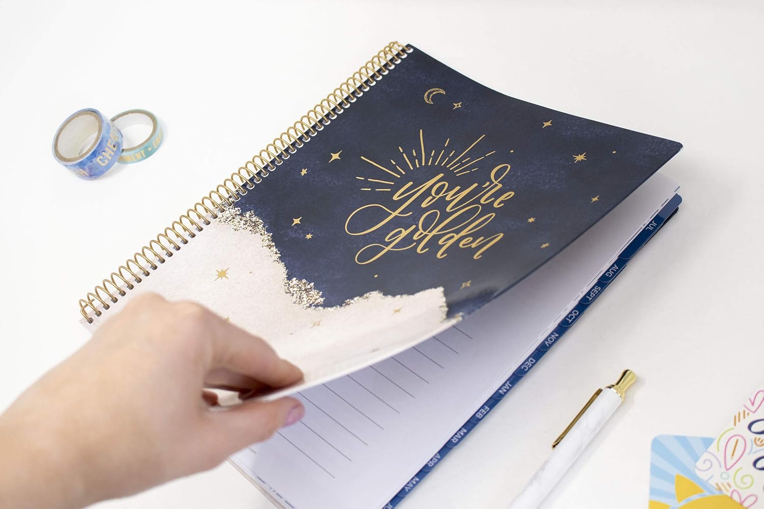 bloom daily planners 2021-2022 (8.5" x 11") Academic Year Day Planner (July 2021 - July 2022) - Weekly/Monthly Dated Agenda Calendar Organizer with Tabs - You're Golden : Office Products