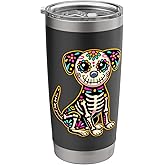Dia de los Muertos Skeleton Sugar Skull Dog Day of the Dead Stainless Steel Insulated Tumbler