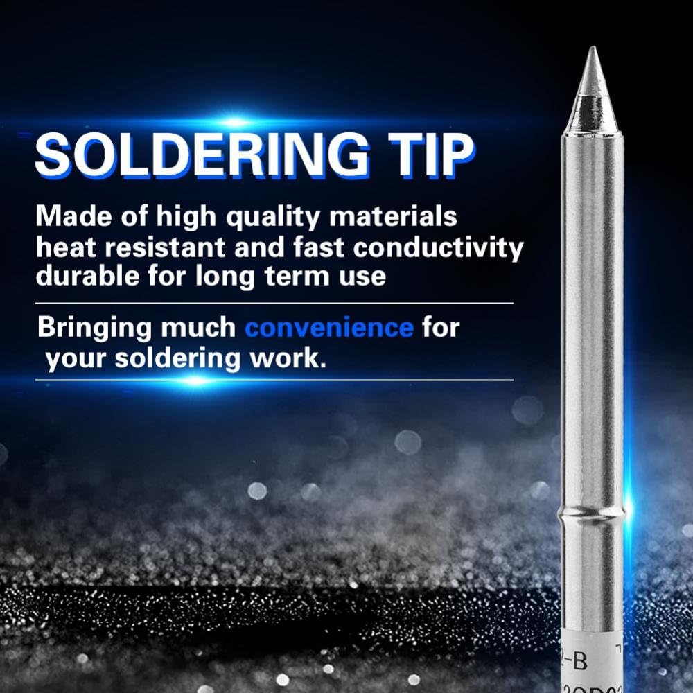 Soldering Iron Tips Welding Tool T12 Series Welding Replacements for FX-951 Rework Stationsuitable for Lower Temperature Soldering 200℃~480℃(T12-B) - Image 4