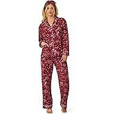PJ Salvage womens Cotton Flannel Long-sleeve Top, Pant and Headband 3-piece Pajama Set
