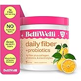 BelliWelli Fiber Supplement for Women & Men - Premium Daily Fiber Powder from Organic Acacia with Added Collagen, Electrolytes & Probiotics-No Bloat, Constipation & Gut Health Support (Yuzu Mandarin)
