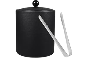 Mobestech Stainless Steel Ice Bucket with Tongs 7.28X5.51In Wine Chiller for Home Bar Parties and Outdoor Use