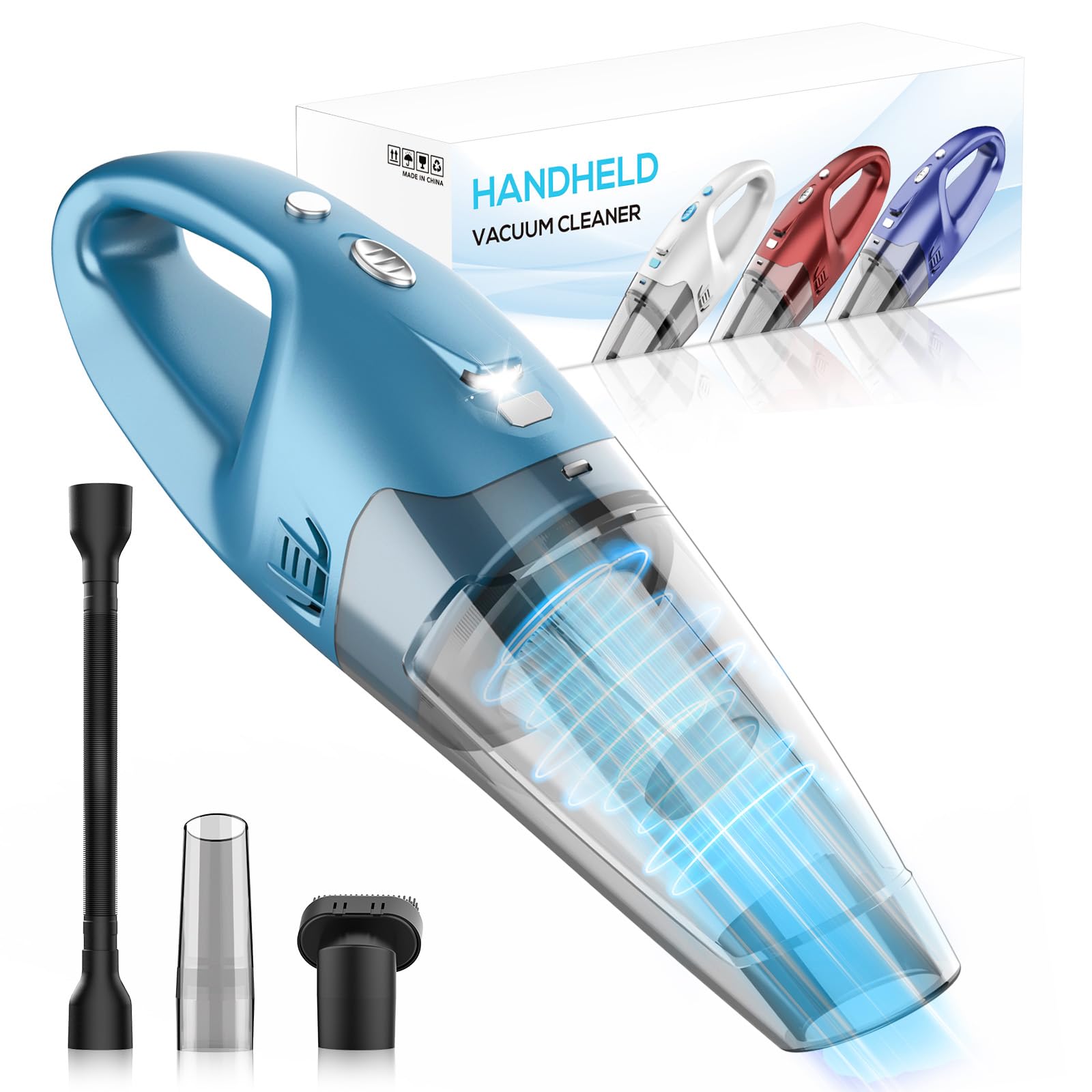 Photo 1 of YOOHI Handheld Vacuum Cordless Rechargeable – 6000Pa Mini Hand Held Vacuum, LED Light, 20–25 Mins Runtime, USB Charging, 500ML Cup – Lightweight Small Vacuum Cleaner Cordless for Car/Office/Home