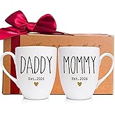 WFFW Mom and Dad Coffee Mugs Gifts for New Parents 2026, Mommy & Daddy Mug Set – Perfect for Expecting & First-Time Parents, Baby Shower, Birthday, or Anniversary Present, Ceramic Cup -245