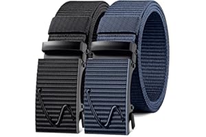 YOORAN Web Belt Tactical Belt Heavy Duty Nylon Ratchet Belt Automatic Buckle Adjustable Belt, Gift Box