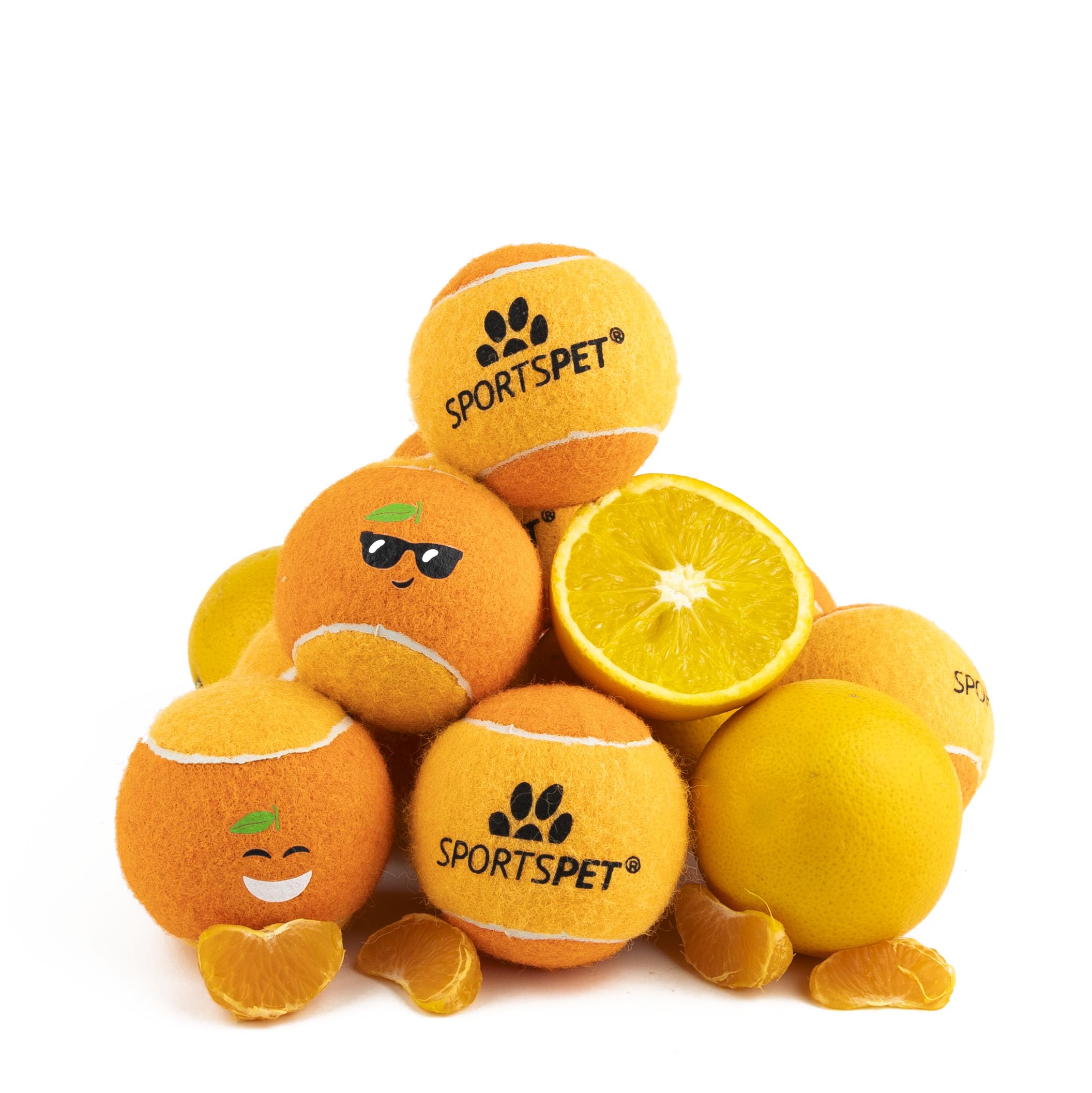 SPORTSPET Squeak Tennis Balls for Dogs - Extra Bouncy - Non Toxic - Durable - Long Lasting - Floats - SQUEAK Tennis Balls Mandarin Pack of 12 (64mm) โ image 1