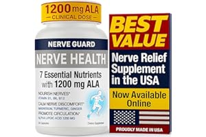 SCIATURNA Nerve Health Neuropathy Sciatica Support Supplement with 1200 mg Alpha Lipoic Acid to Fortify Nerve Health and Function in Fingers Hands Toes & Feet – 1200mg ALA, Vitamins B12 B6 & B1 – 30 Capsules