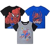 Marvel Spider-Man Boys 3 Pack Short Sleeve T-Shirt for Toddlers and Big Kids