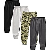 JARMAKO Toddler Boys Cotton Pants, 4-Pack Sweatpants Joggers for 2-6 Years