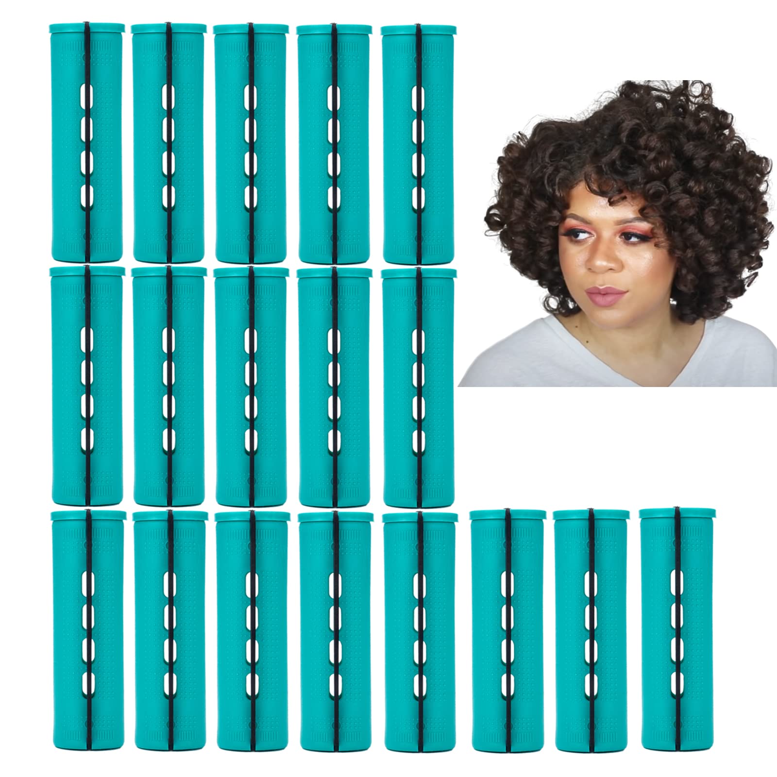 Perm Rods Jumbo, 18 pcs Extra Large Size Hair Rollers for Natural Hair Long Short Hair Styling Tool Hair Curlers Green color