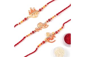 KSJONE Evil Eye Design Set of 3 Rakhi For Brother Rakhi Thread, Rakhi for Sister, Raksha Bandha Gift for Your Brother, Rakhi Bracelet For Loving Sibling, Father, Bhabhi, Bhaiya (Design 3) (DESIGN2)