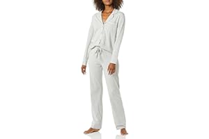 Amazon Essentials Women's Cotton Modal Long-Sleeve Shirt and Full-Length Bottom Pajama Set