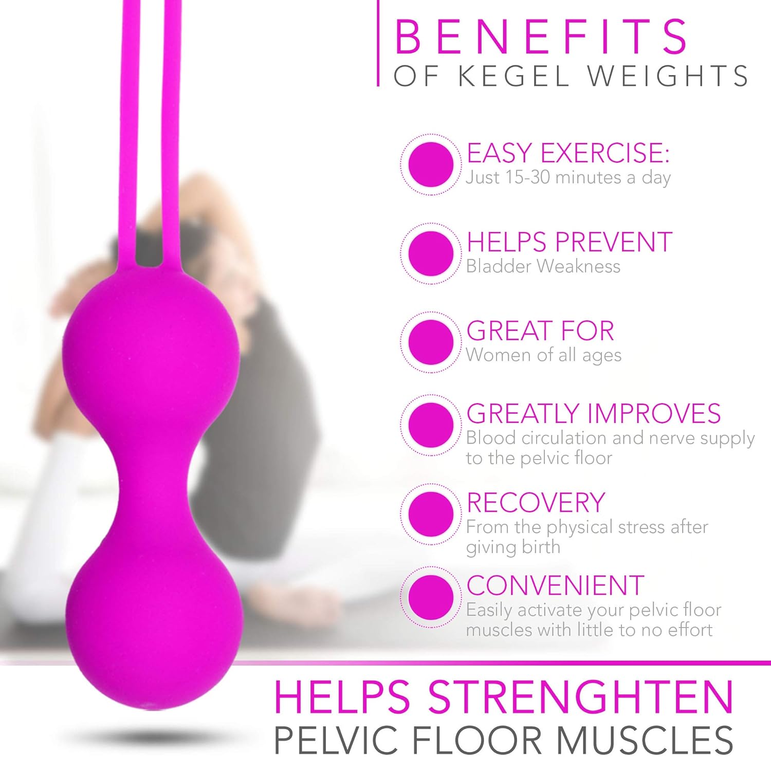 Kegel Exercise Weights For Women The Perfect Set For Pelvic Floor Training And Bladder Control For Beginners And Advanced Including Storage Box