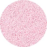 Yholin 5000pcs Cream Pink Glass Seed Beads Bulk,3mm 8/0 Seed Pony Beads for Bracelets,Necklace,Jewelry Making -Waist Spacer Bead for DIY Craft Projects
